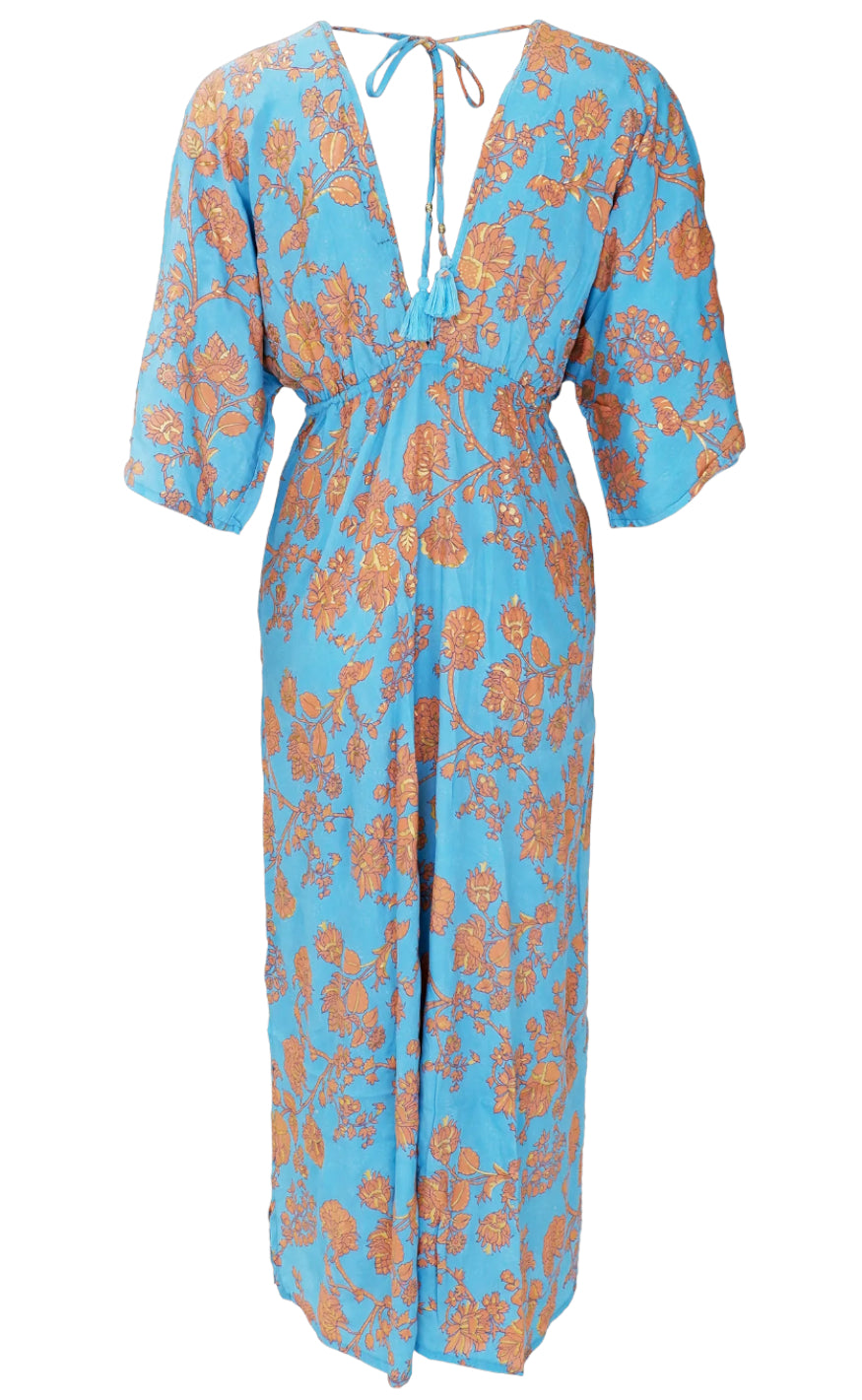 Black Colour Kjole - Luna Double V-Neck - Blue Lotus