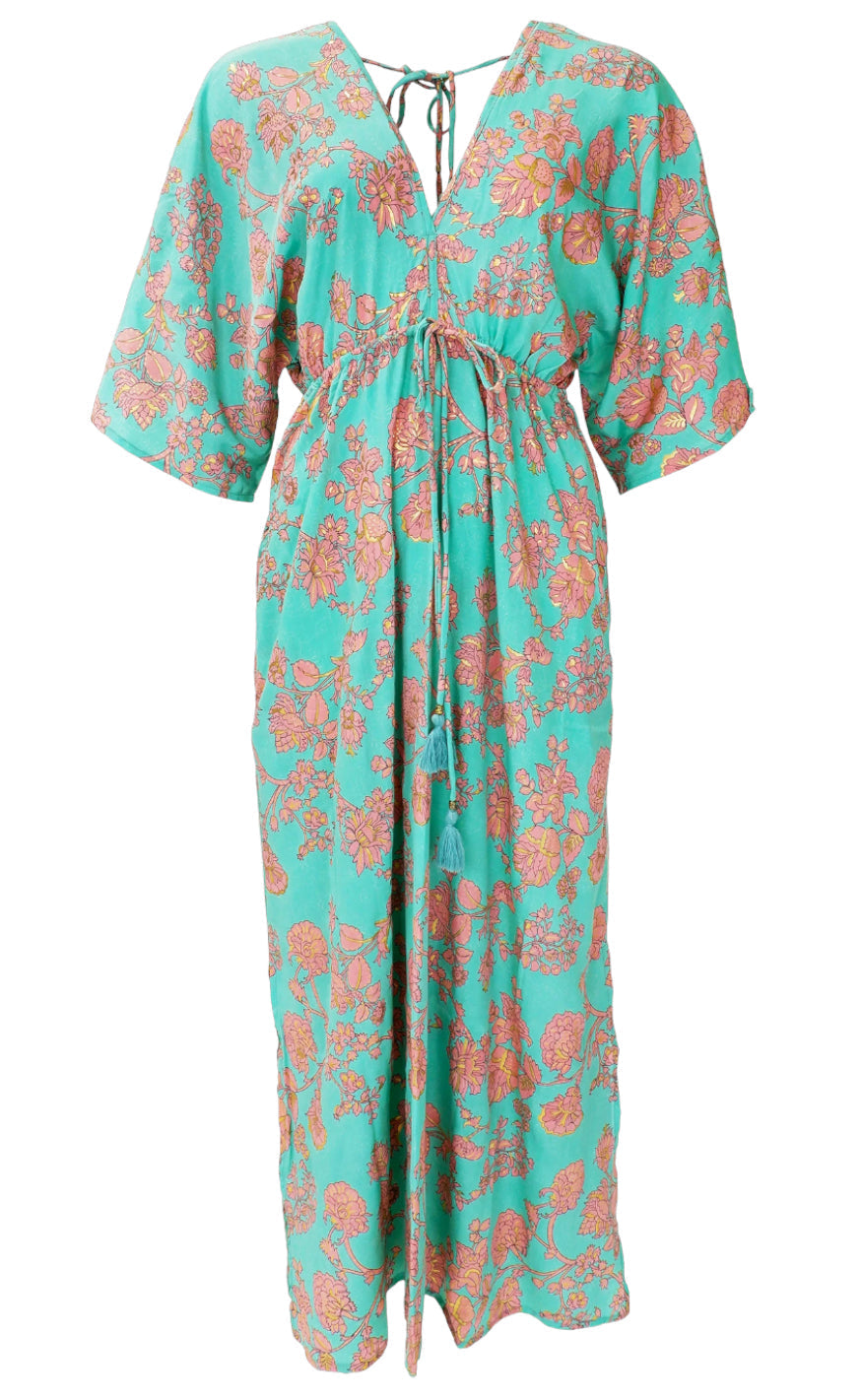 Black Colour Kjole - Luna Double V-Neck - Green Lotus