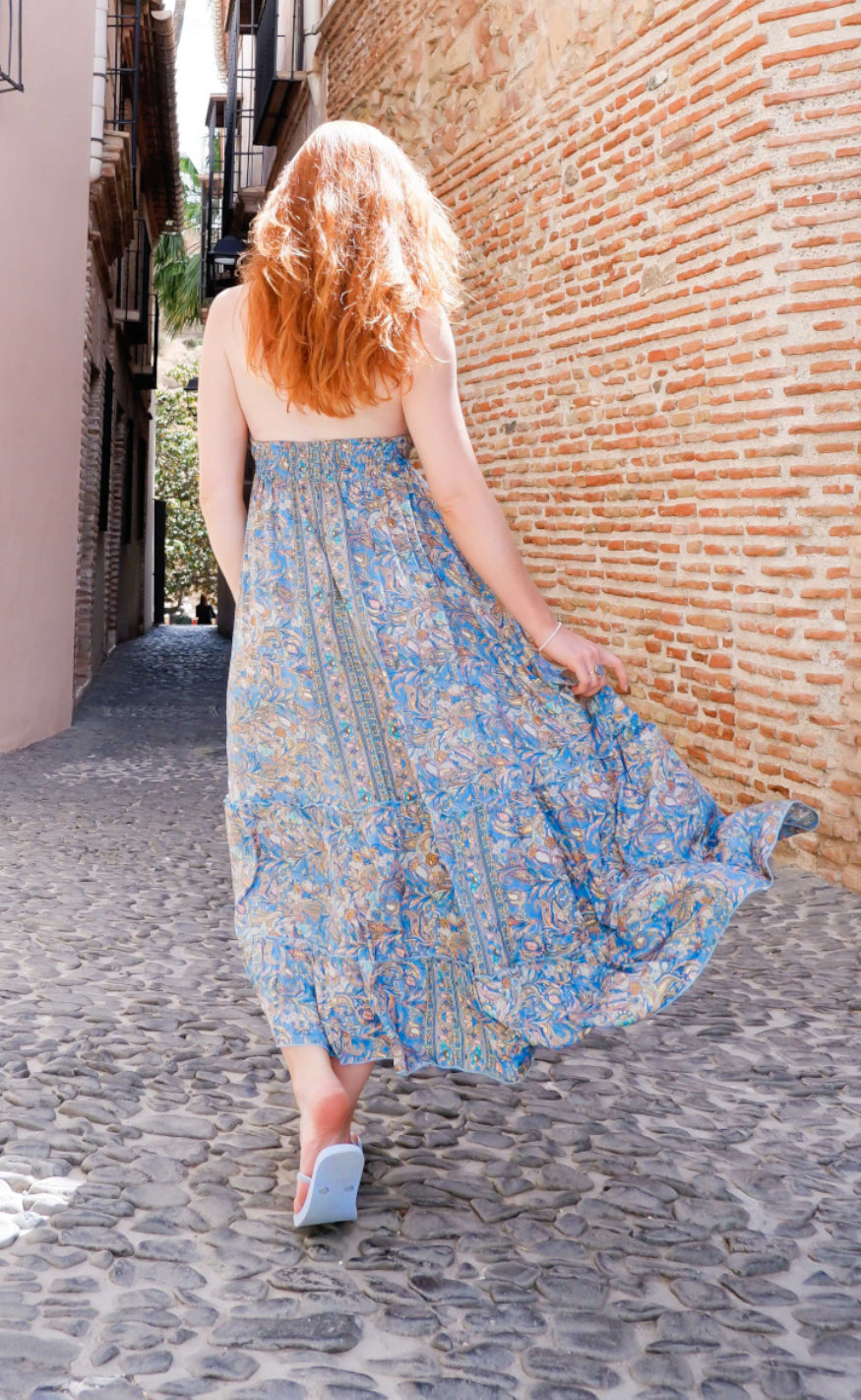 Black Colour Kjole - Luna Halterneck - Aqua Tropic