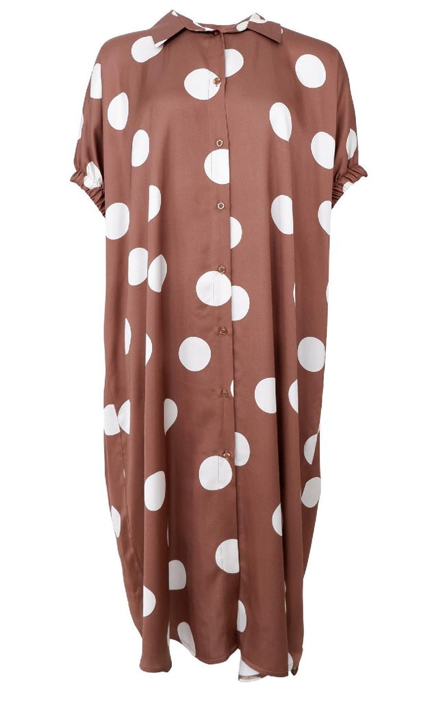 Black Colour Kjole - Mabel - Mocca Dot