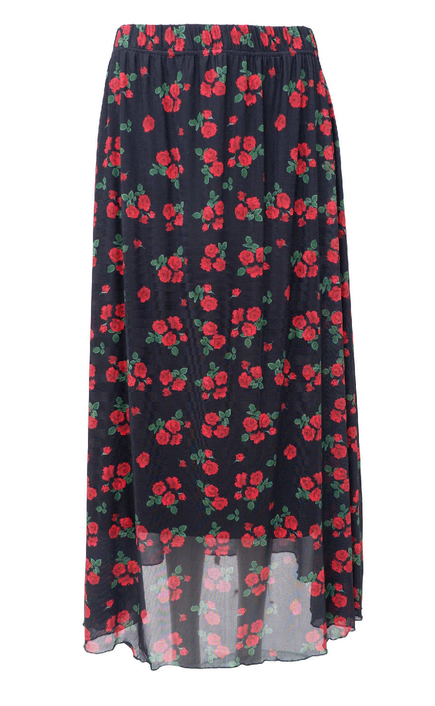Black Colour Skjørt - Annie Mesh - Red Flower