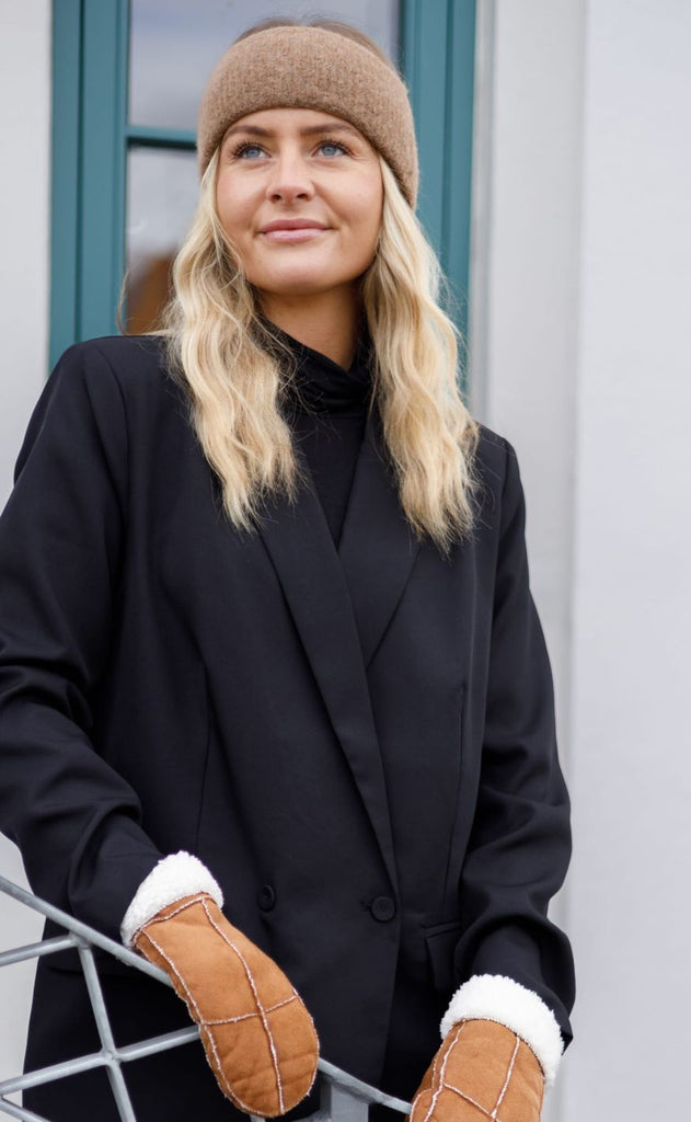 Black Colour Ørevarmer - Ginger - Camel