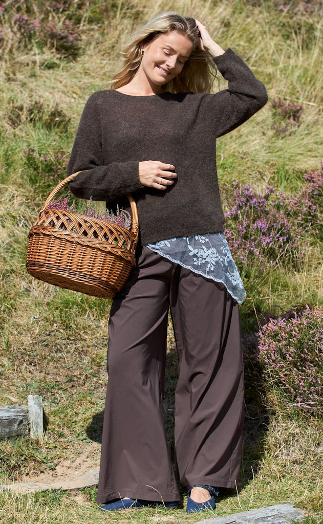 Black Colour Skjerf - Miriana Lace - Grey Blue