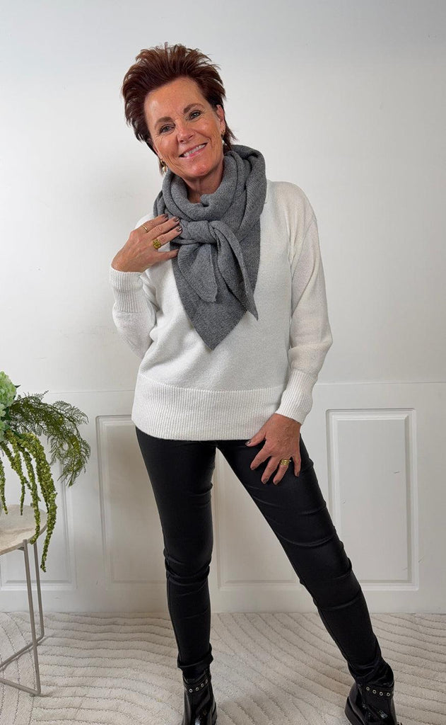 Black Colour Skjerf - Bex Solid - Grey