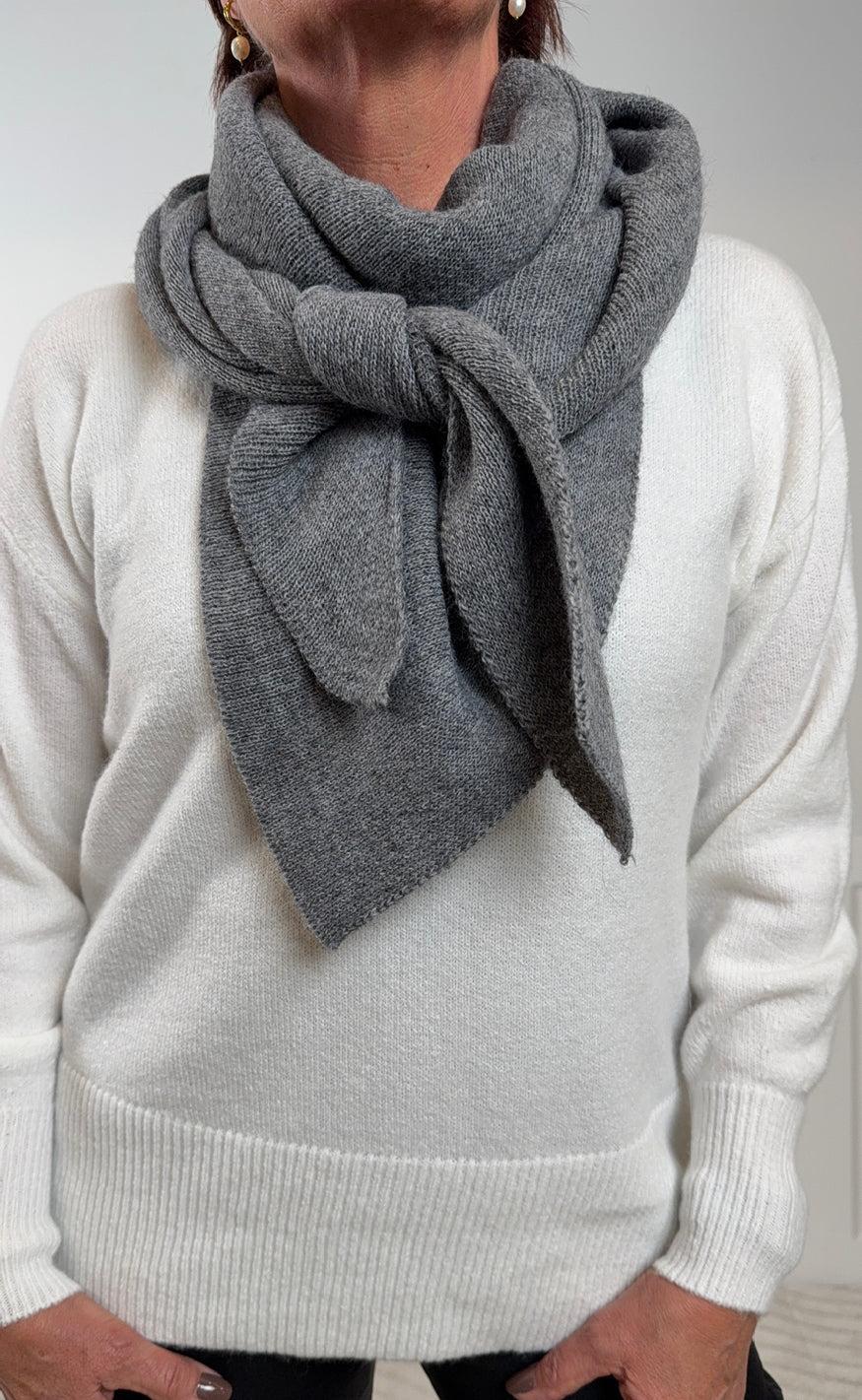 Black Colour Skjerf - Bex Solid - Grey