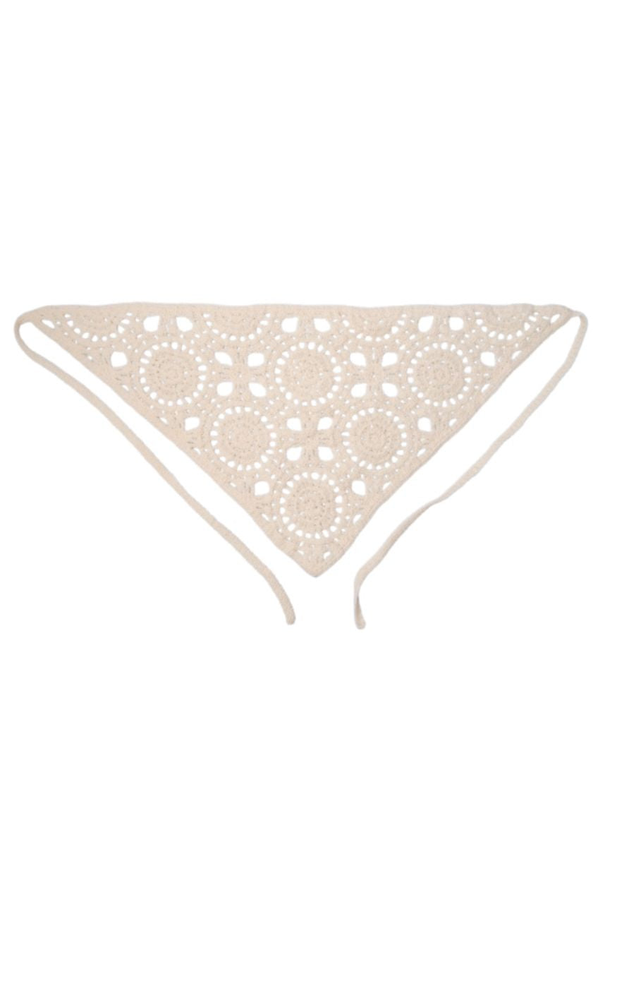 Black Colour Skjerf - Crissa - Creme