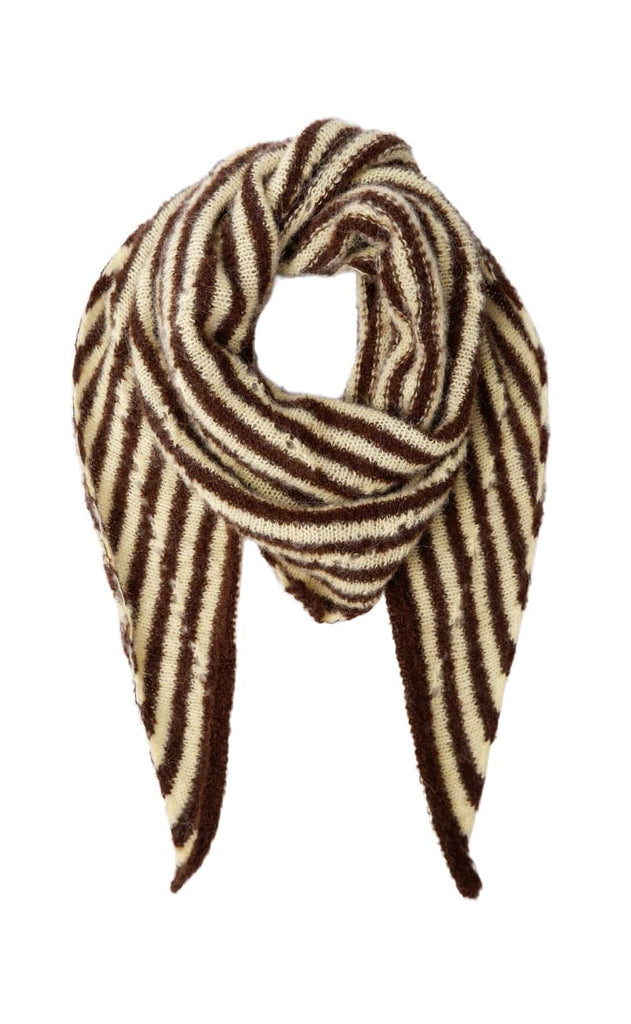 Black Colour Skjerf - Dell Mini Stripe - Mocca