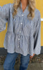 Say INA Copenhagen Skjorte - Channie - Navy / White Striped