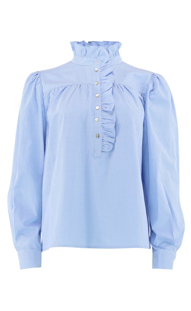 Continue Bluse - Ariana - Small Blue Stripe