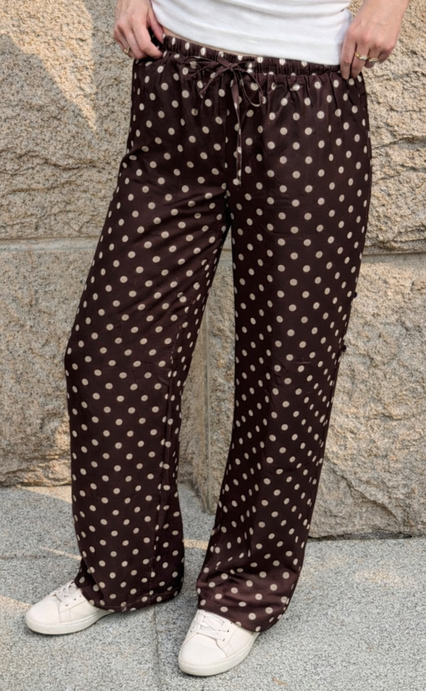Say INA Copenhagen Bukser - Nellie - Dark Brown W. White Dots