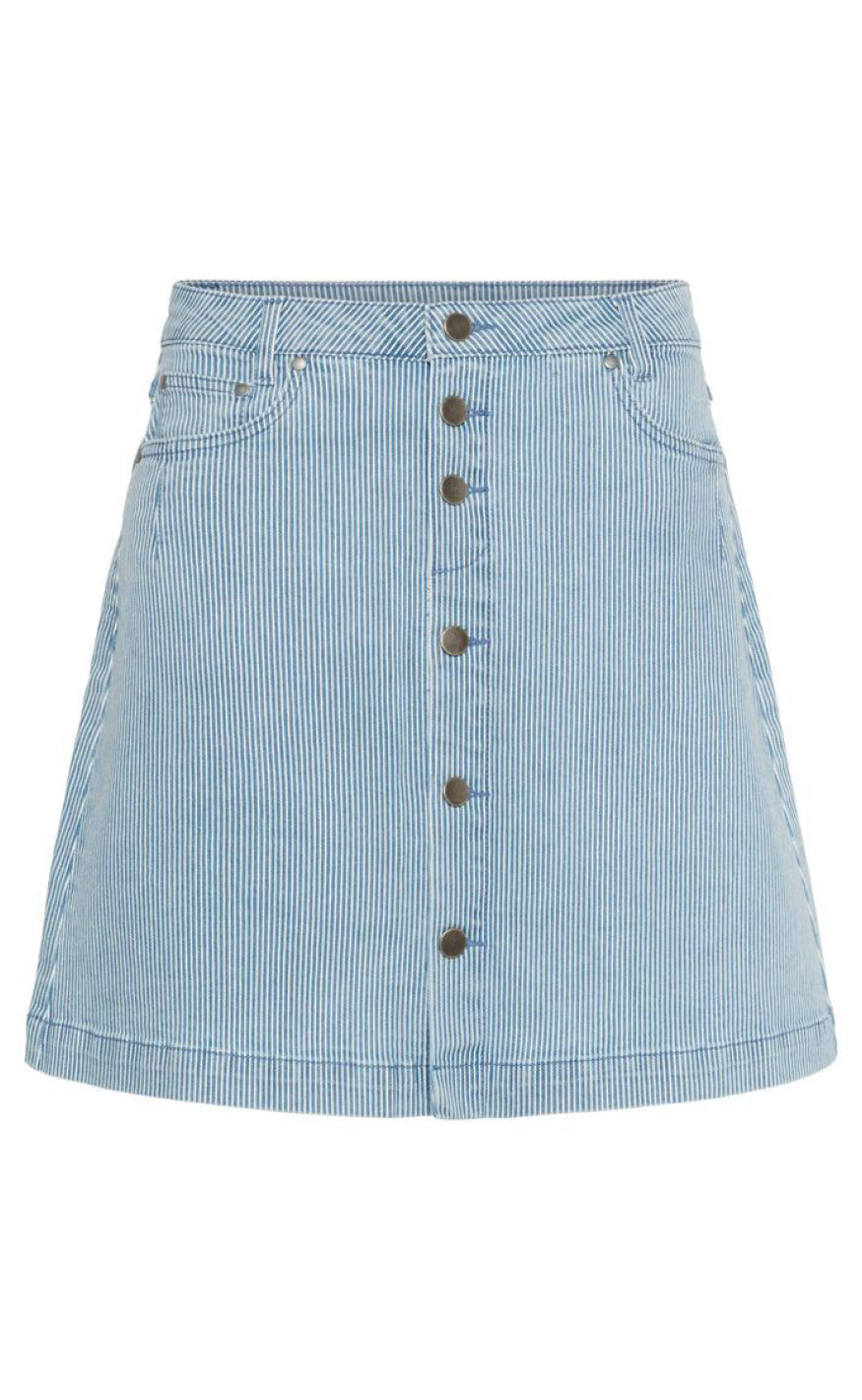 Culture Skjørt - Milky Short - Blue/White Stripe