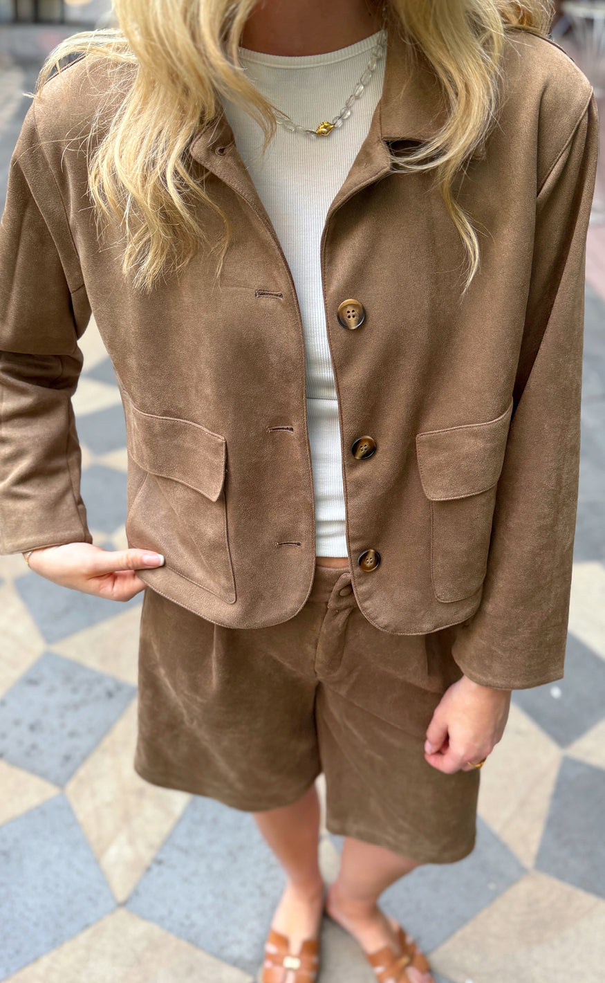 Say INA Copenhagen Jakke - Kathi Suede - Camel