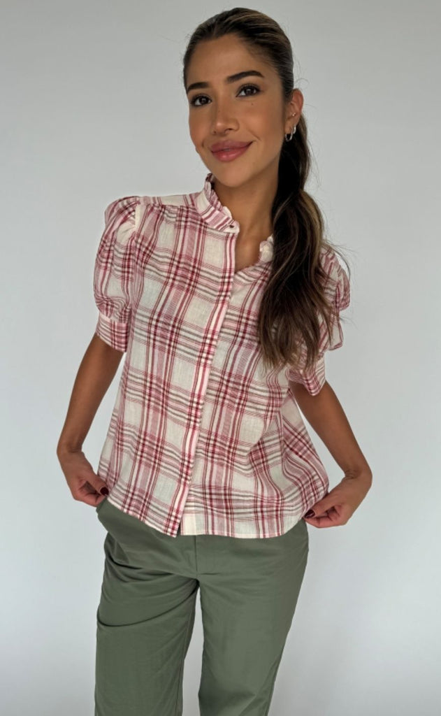 Continue Bluse - Moe check - Red Check