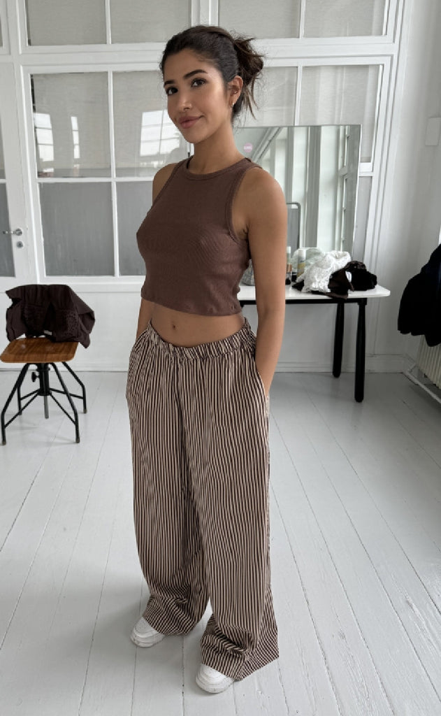 Continue Bukser - Noah - Brown Small Stripe