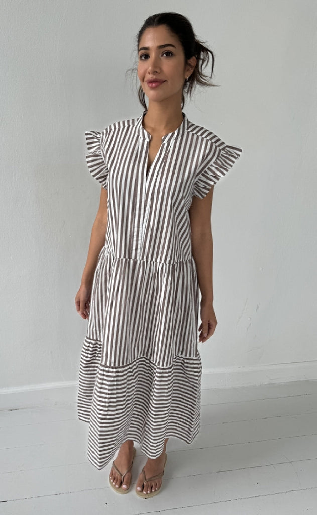 Continue Kjole - Bea - Brown Stripe