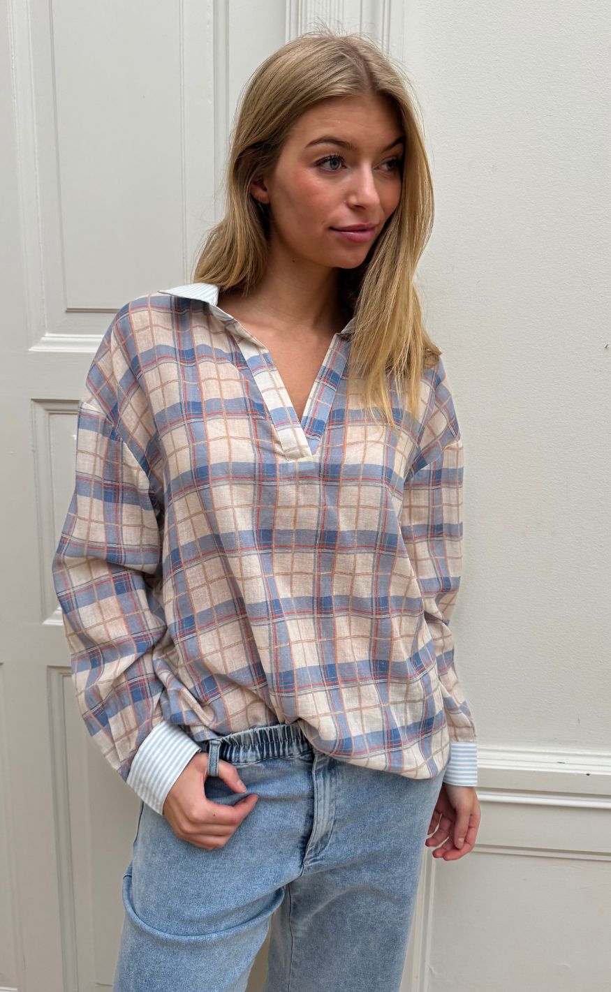Continue Skjorte - Alice - Blue Check
