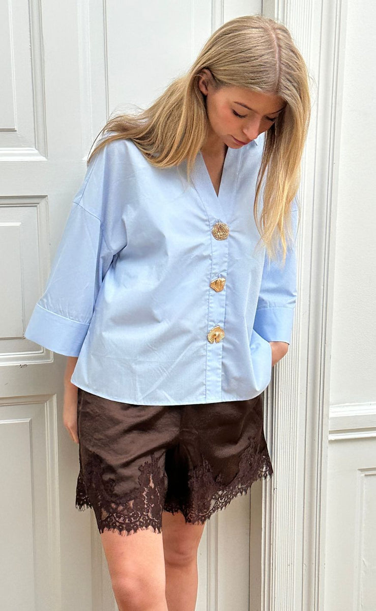 Continue Skjorte - Augusta Big Buttons - Light Blue | Rask levering ...