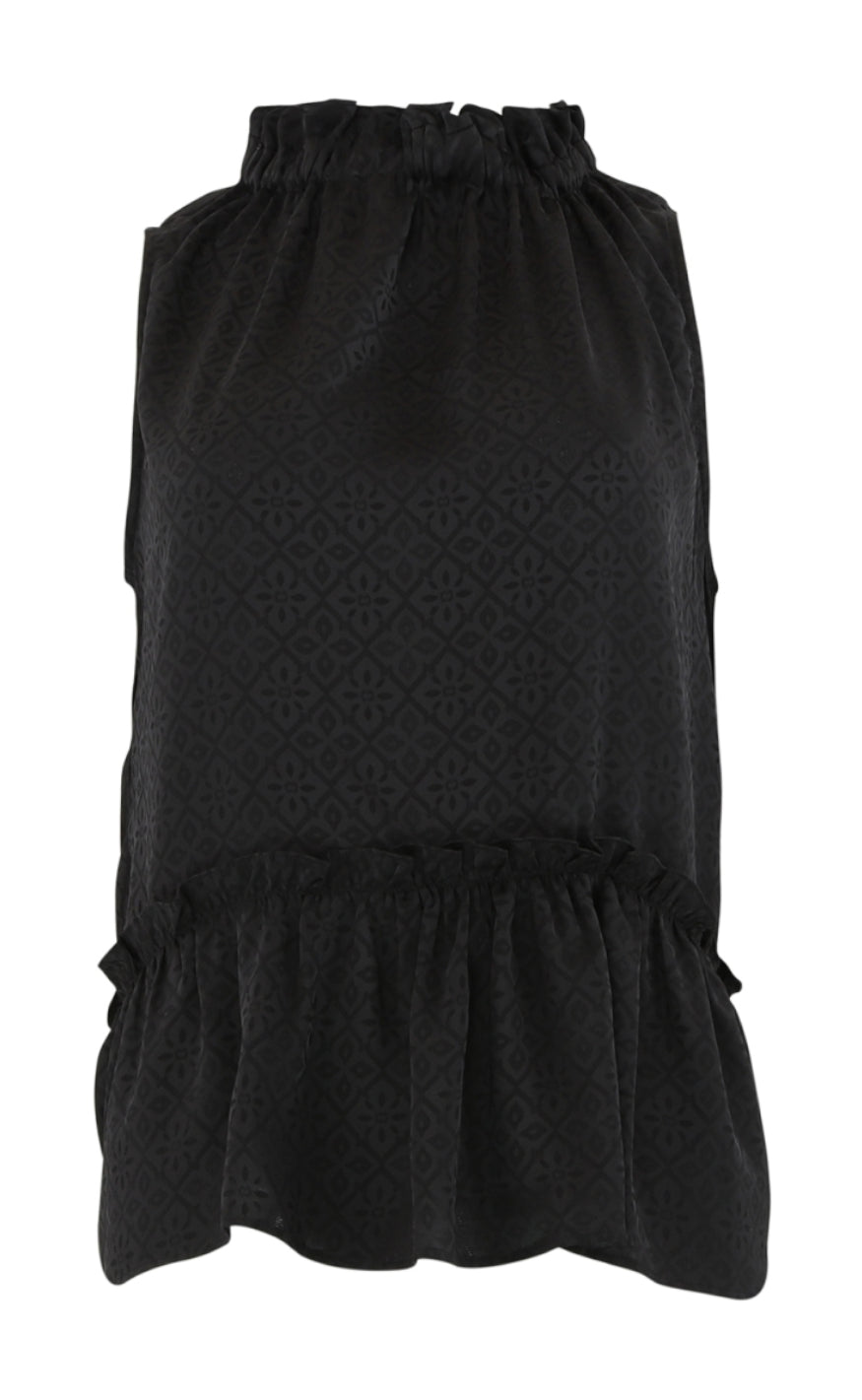 Continue Topp - Liva Fringles - Black Print