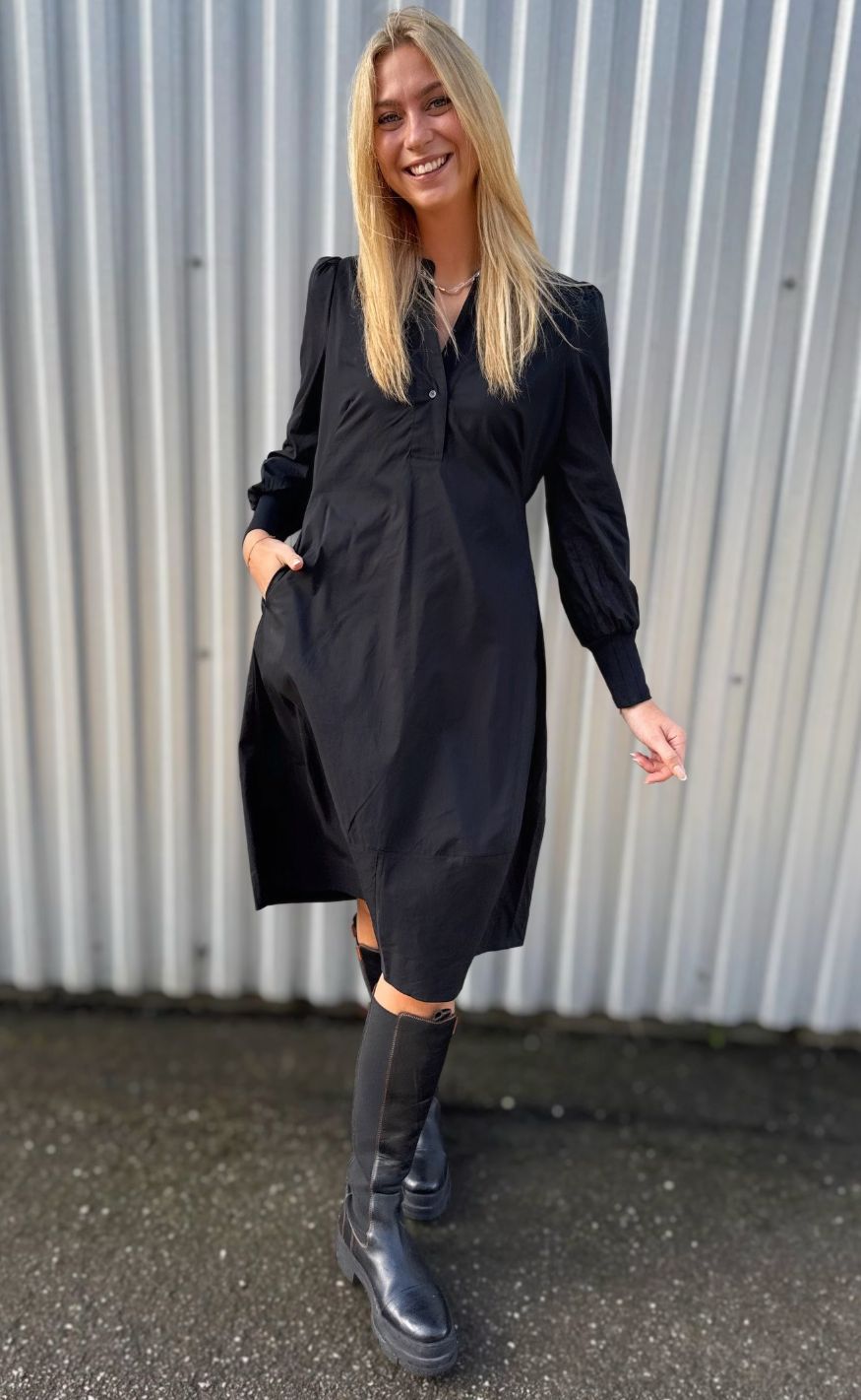 Culture Kjole - Antoinett Rib - Black