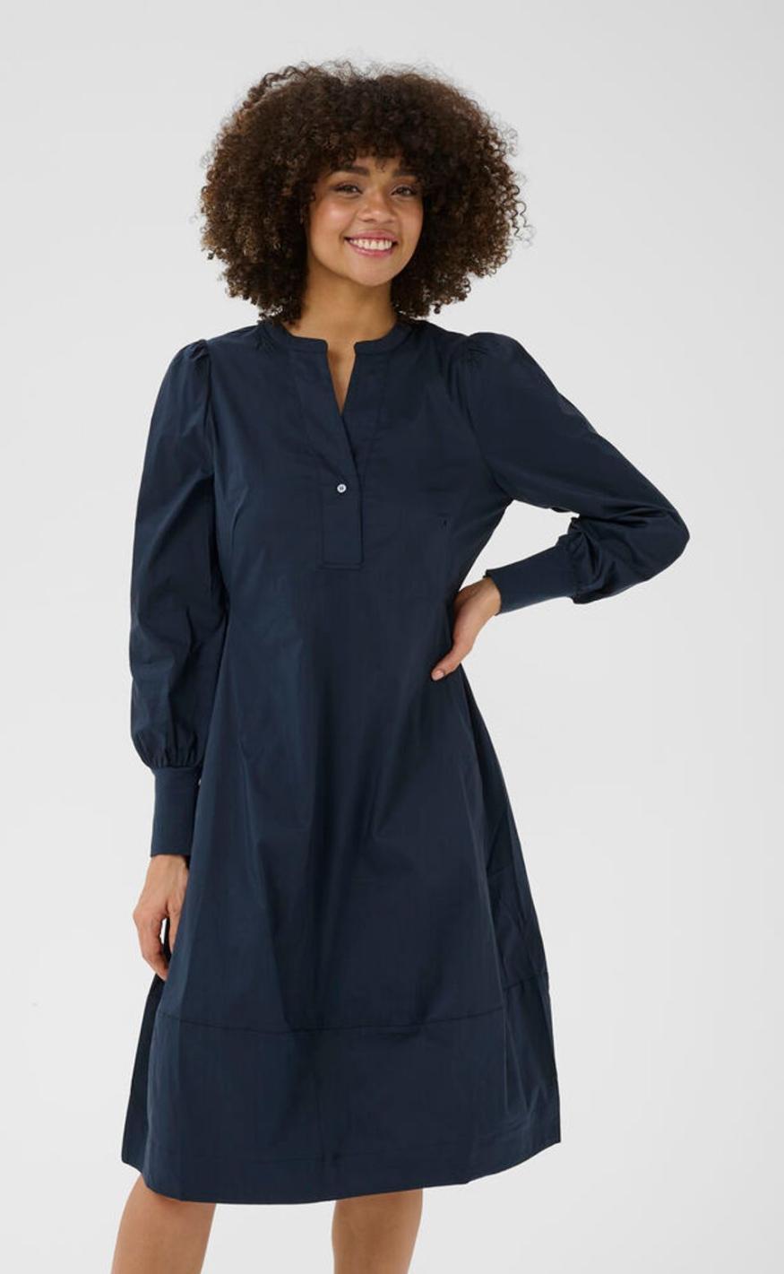 Culture Kjole - Antoinett Rib - Blue Iris