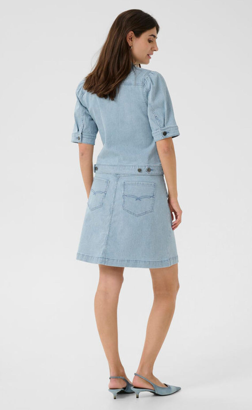 Culture Skjørt - Milky Short - Blue/White Stripe