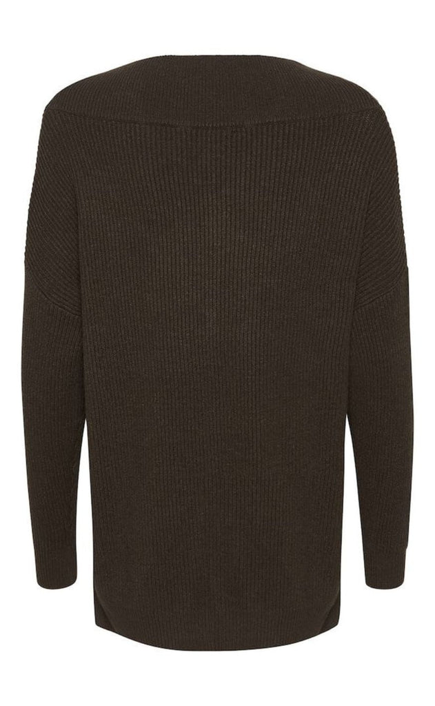 Culture Genser - Olivia V-neck - Demitasse Melange