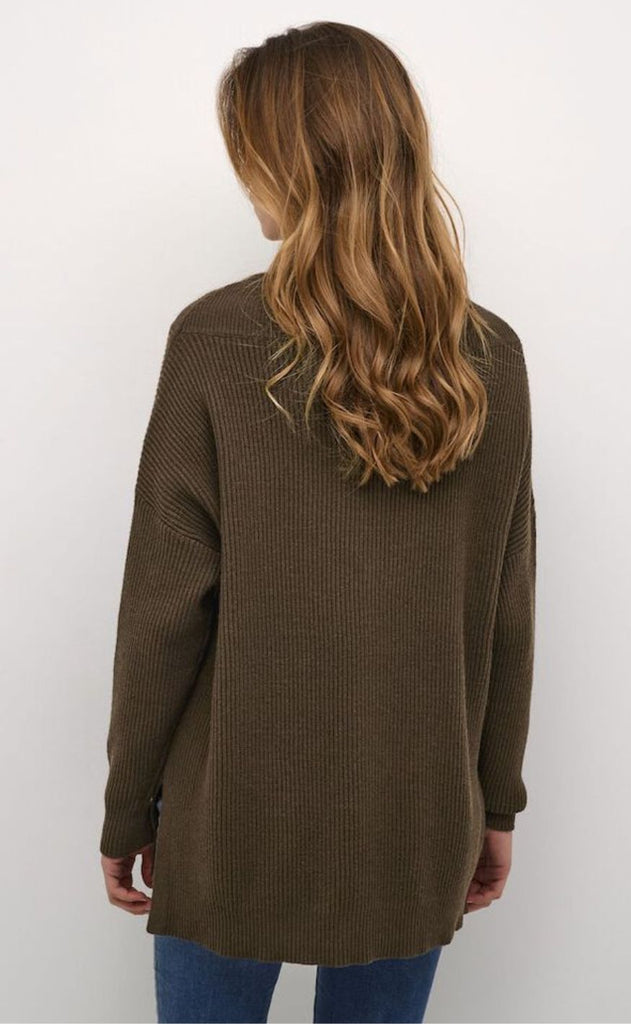 Culture Genser - Olivia V-neck - Demitasse Melange