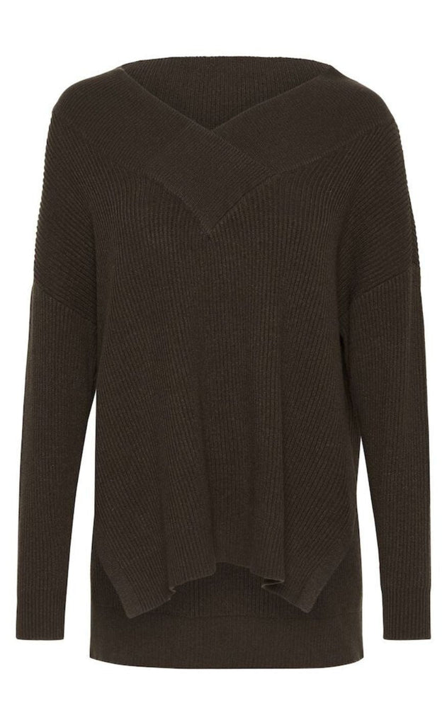 Culture Genser - Olivia V-neck - Demitasse Melange