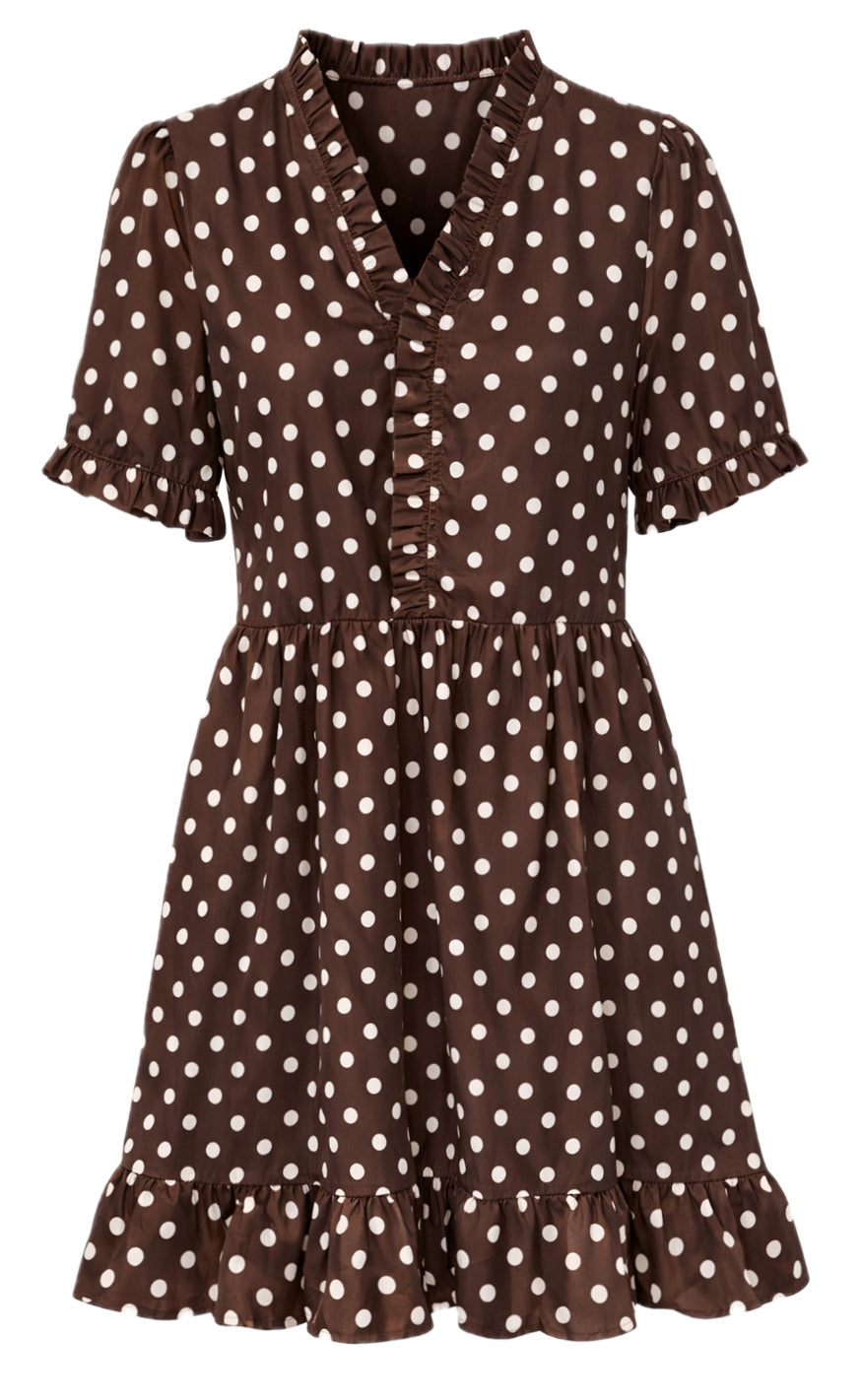 Say INA Copenhagen Kjole - Catja Summer - Brown W. White Dots