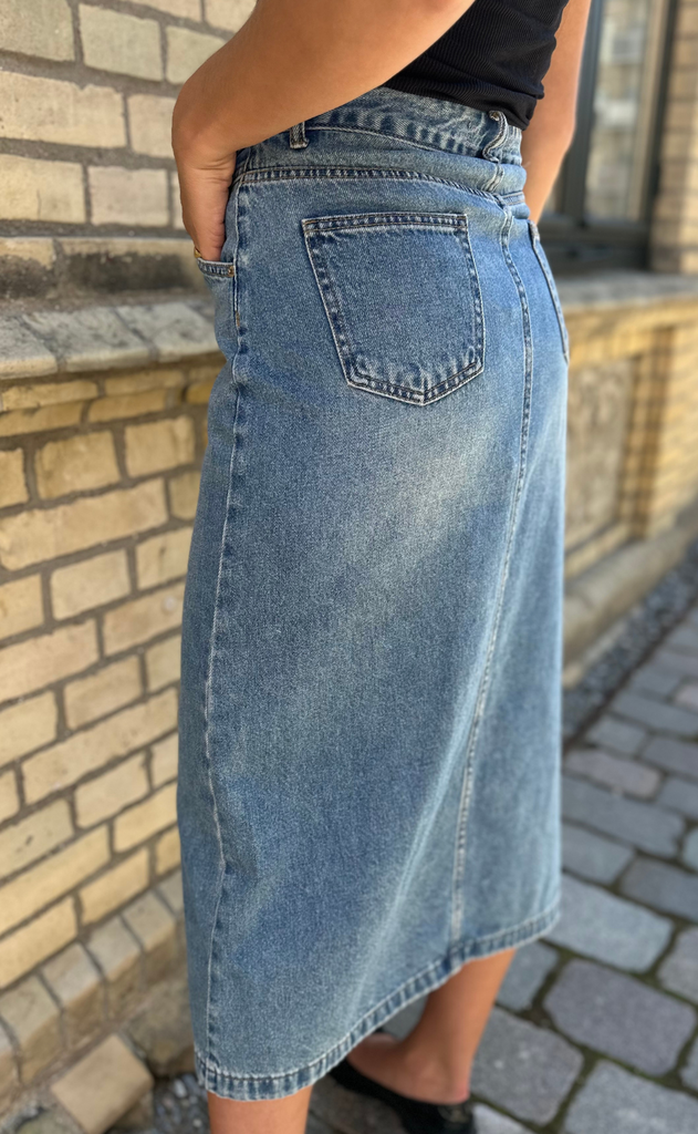 One Two Luxzuz Skjørt - Jeansana - Faded Denim