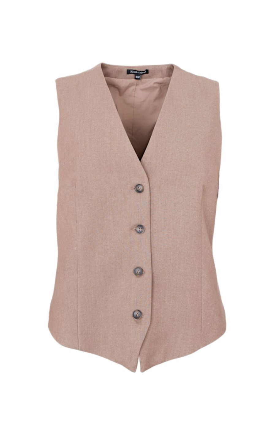 Black Colour Vest - Amina Tailored - Latte