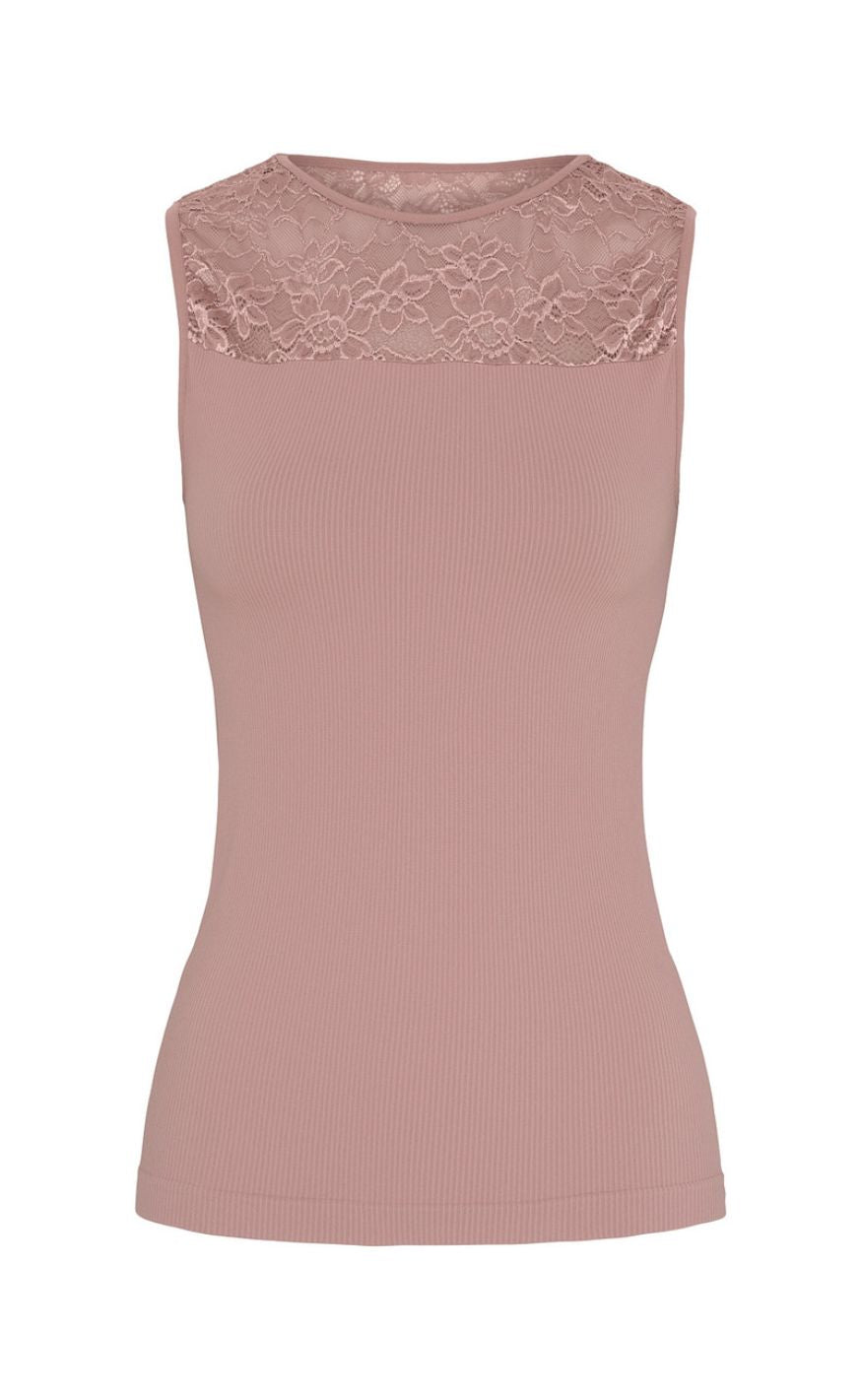 Tim & simonsen Topp - Nancy Rib - Rosa Antico
