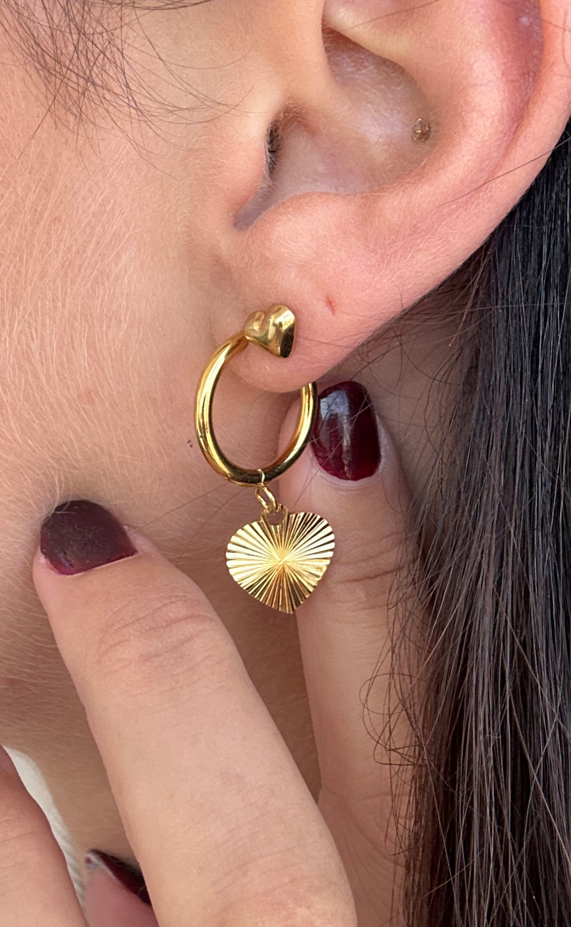 Smykkeli Copenhagen Øreringer/Hoops - Manila Heart - Golden