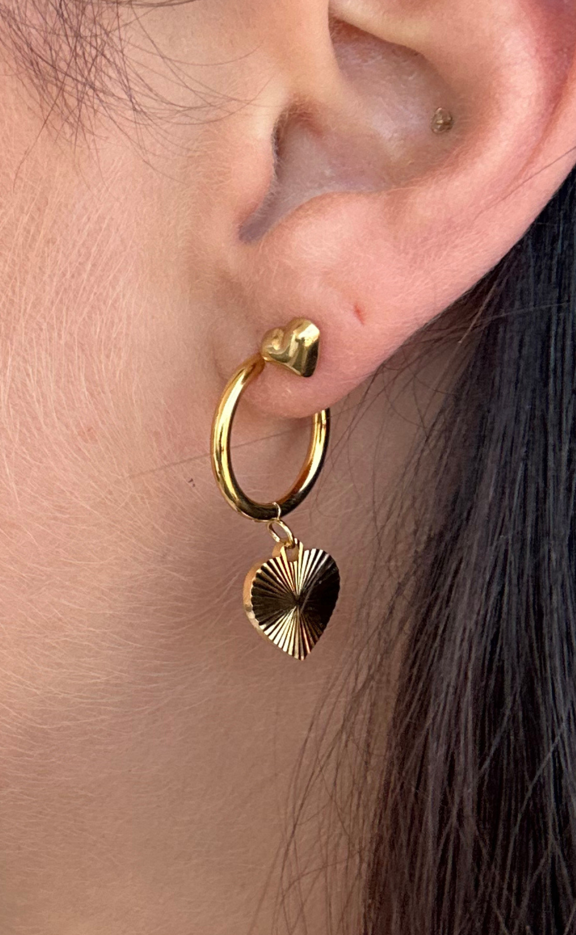 Smykkeli Copenhagen Øreringer/Hoops - Manila Heart - Golden
