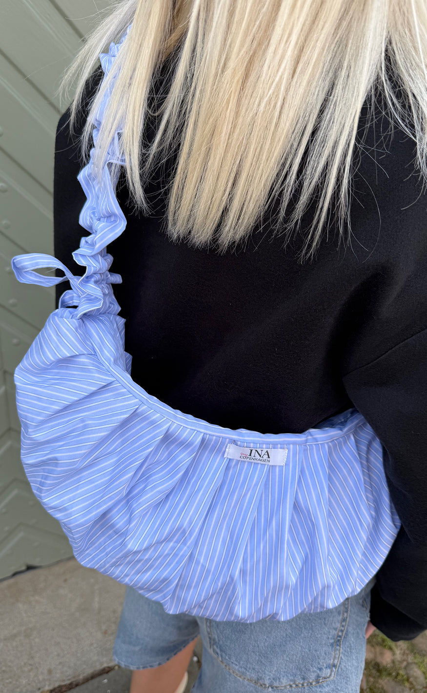 Say INA Copenhagen Veske - Dalia Striped - Blue W. White Stripes