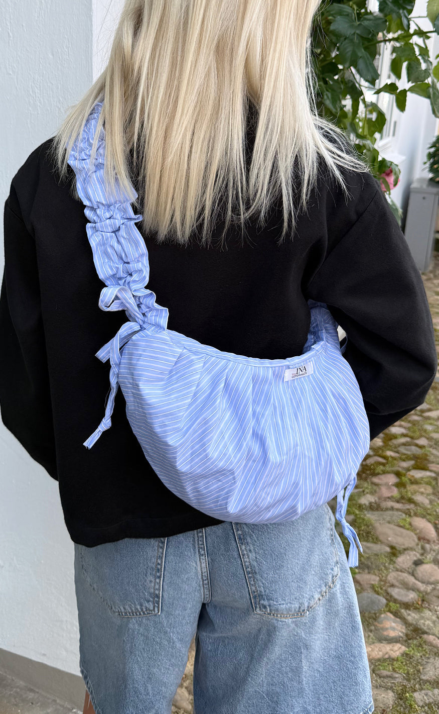 Say INA Copenhagen Veske - Dalia Striped - Blue W. White Stripes