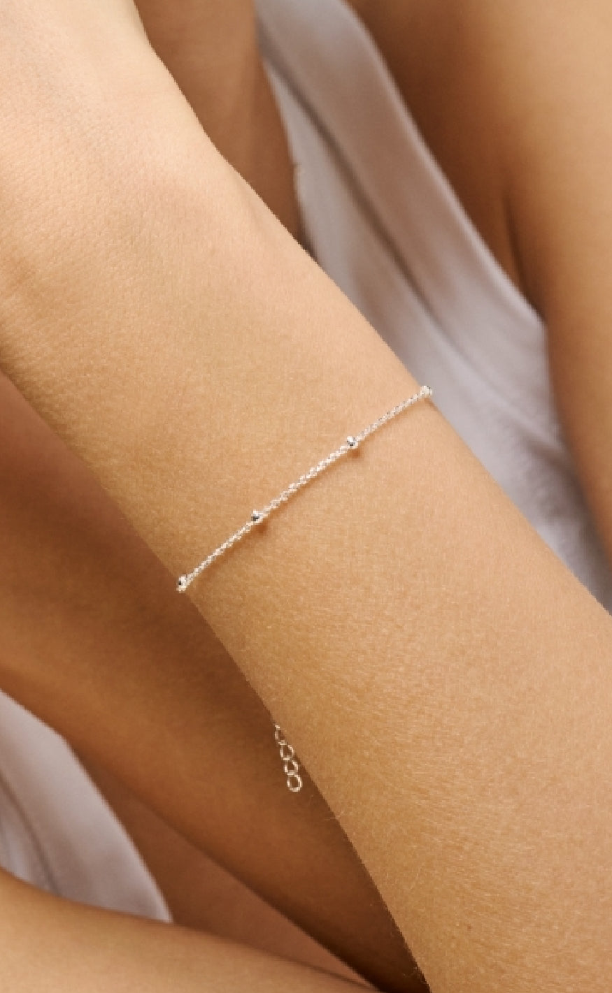 ENAMEL Copenhagen Armbånd - Beaded Chain - Silver Colour