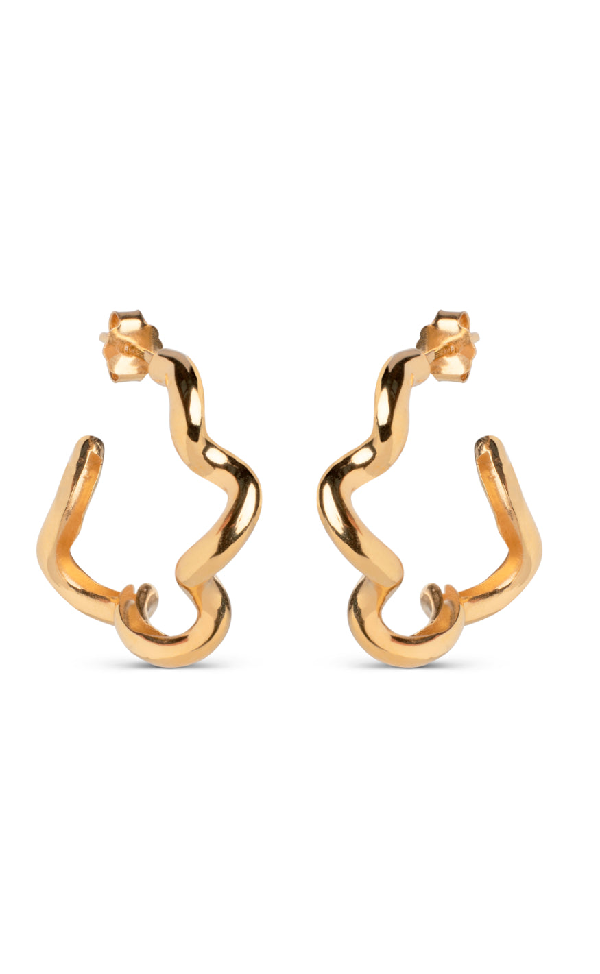 ENAMEL Copenhagen Øreringer - Curly - Gold