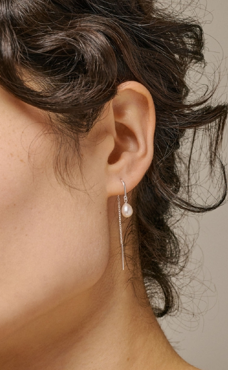 ENAMEL Copenhagen Øreringer - Eleanor - Silver Pearl