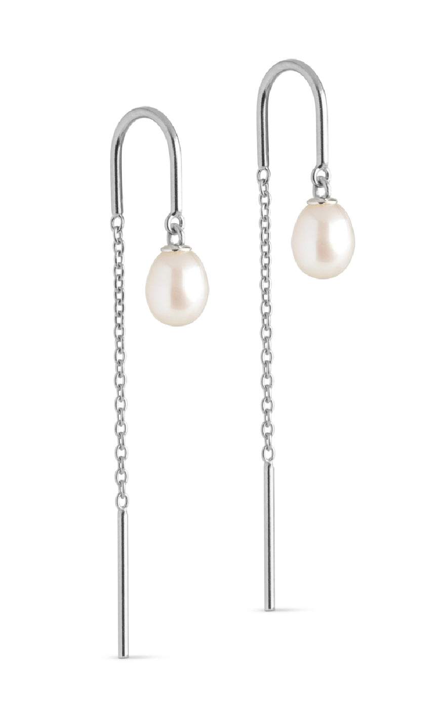 ENAMEL Copenhagen Øreringer - Eleanor - Silver Pearl