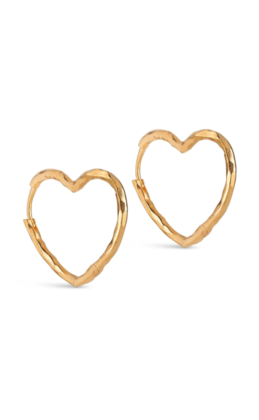 ENAMEL Copenhagen Øreringer - Organic Heart Medium - Gold Colour