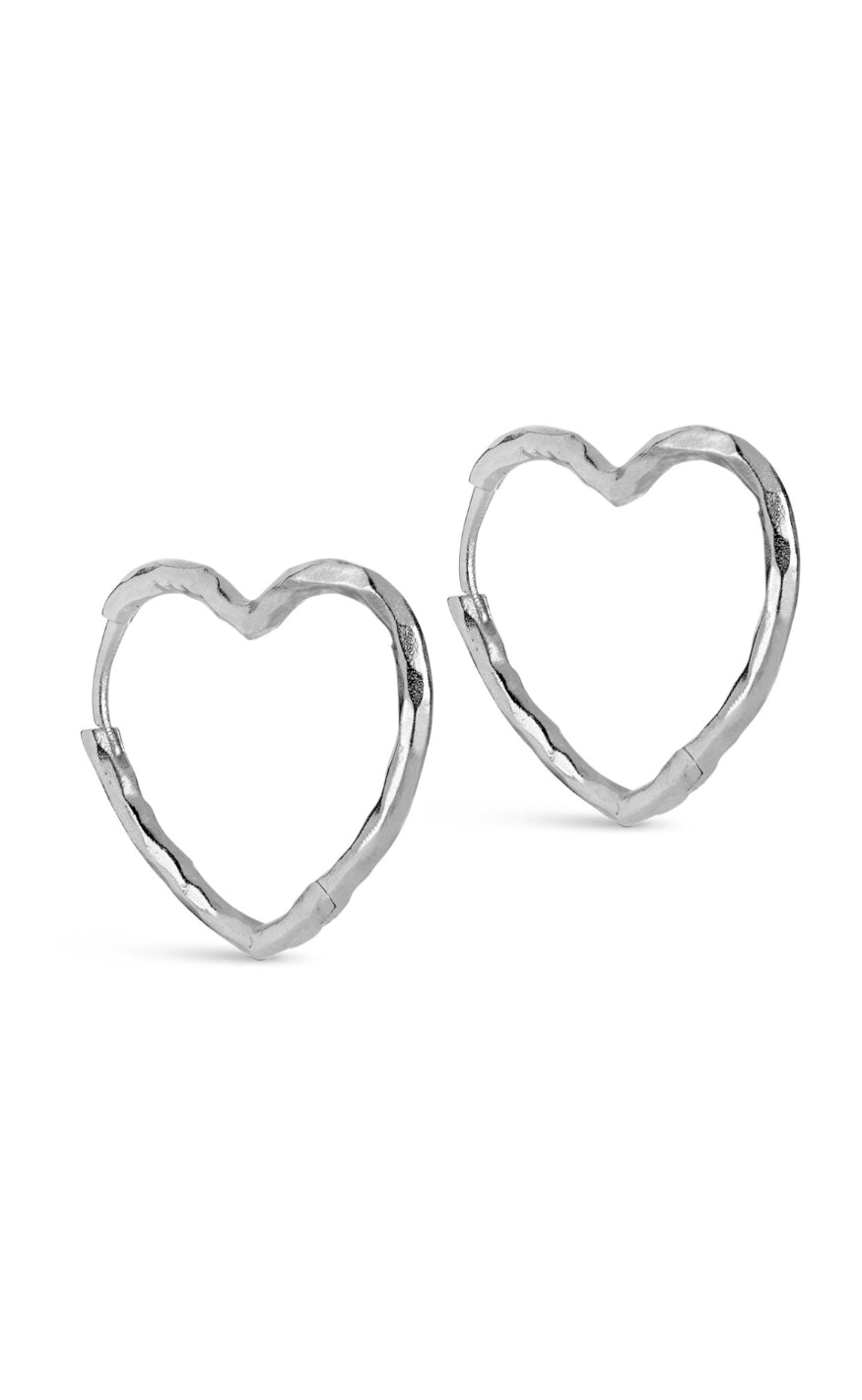 ENAMEL Copenhagen Øreringer - Organic Heart Medium - Silver Colour