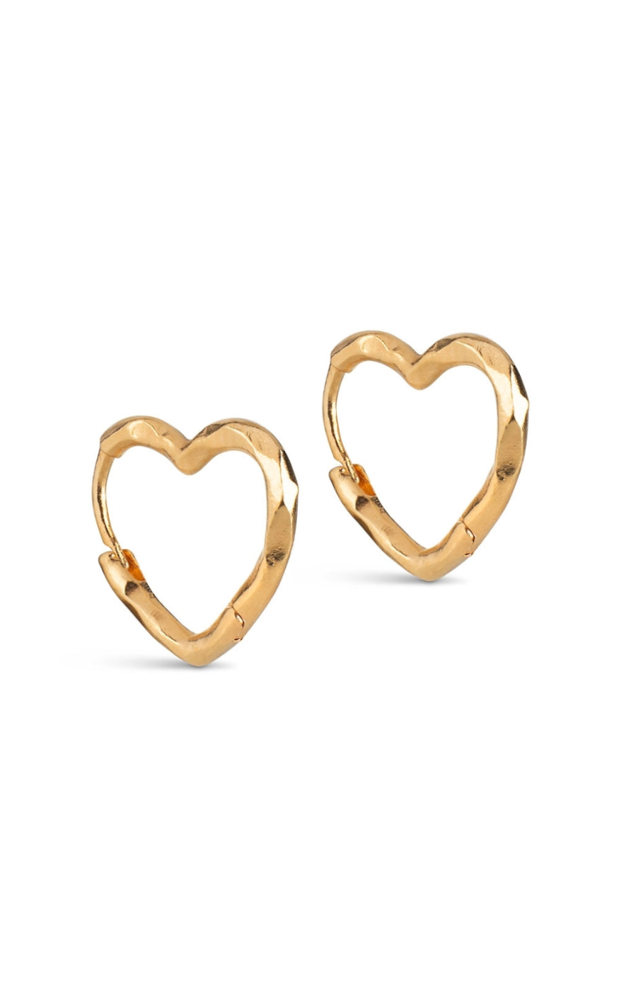 ENAMEL Copenhagen Øreringer - Organic Heart Small - Gold Colour
