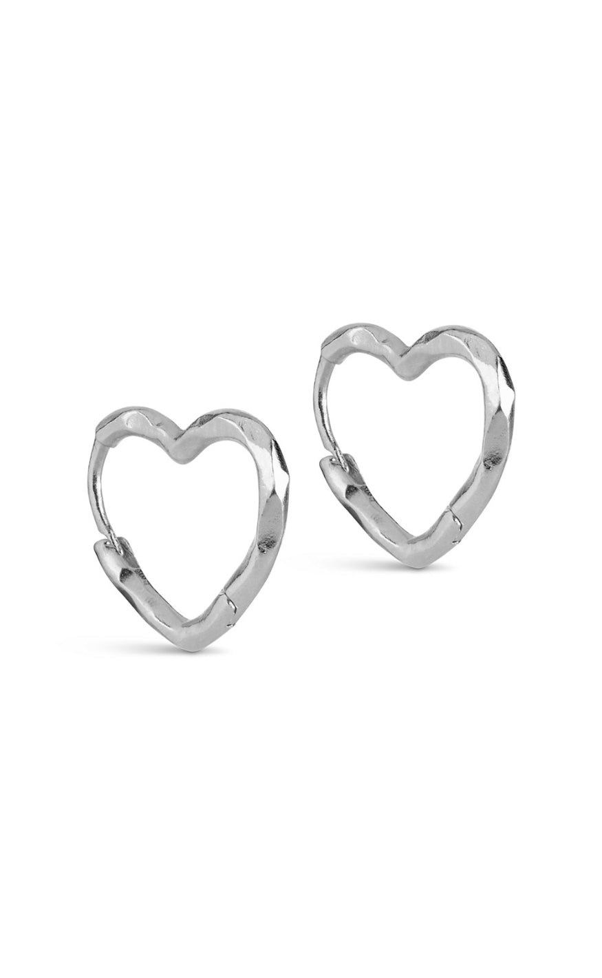 ENAMEL Copenhagen Øreringer - Organic Heart Small - Silver Colour