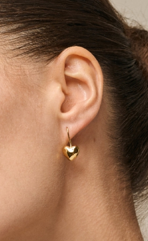 ENAMEL Copenhagen Øreringer - Poma Drop Heart - Gold Colour