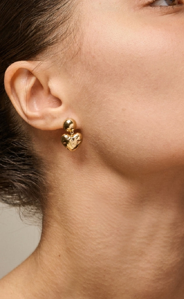 ENAMEL Copenhagen Øreringer - Poma Heart - Gold Colour