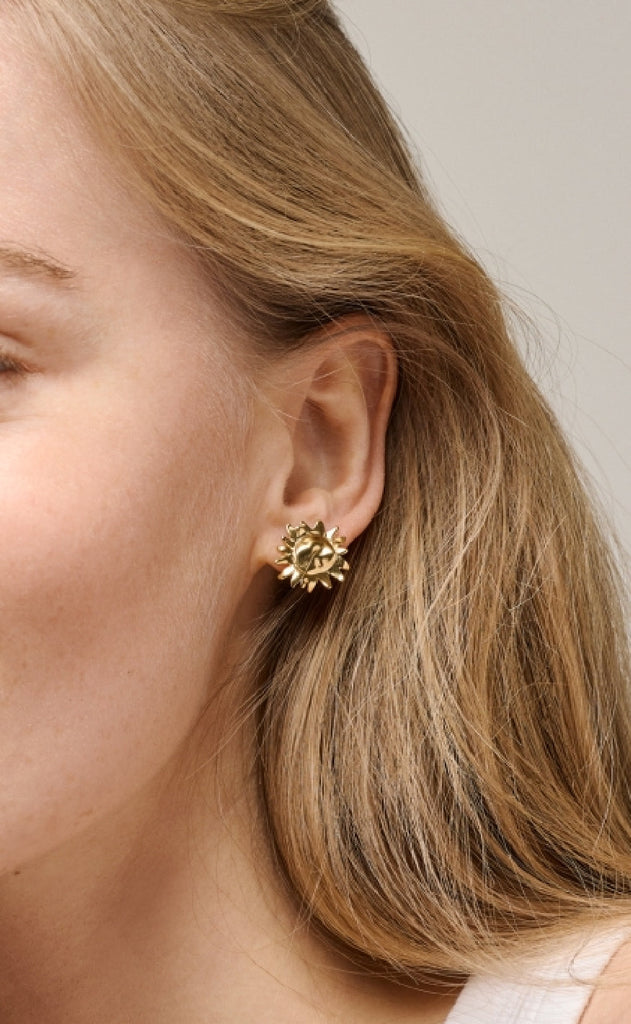 ENAMEL Copenhagen Øreringer - Studs Large Sunshine - Gold Colour