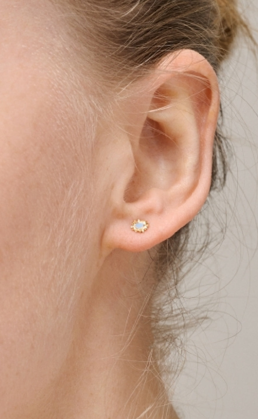 ENAMEL Copenhagen Øreringer - Studs Mini Sunshine - Steel Blue