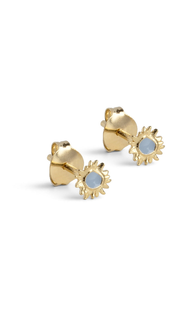 ENAMEL Copenhagen Øreringer - Studs Mini Sunshine - Steel Blue