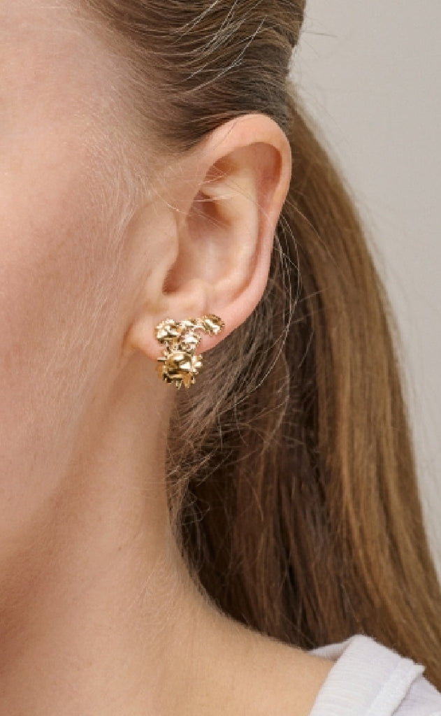 ENAMEL Copenhagen Øreringer - Studs Sunshine Field - Gold Colour
